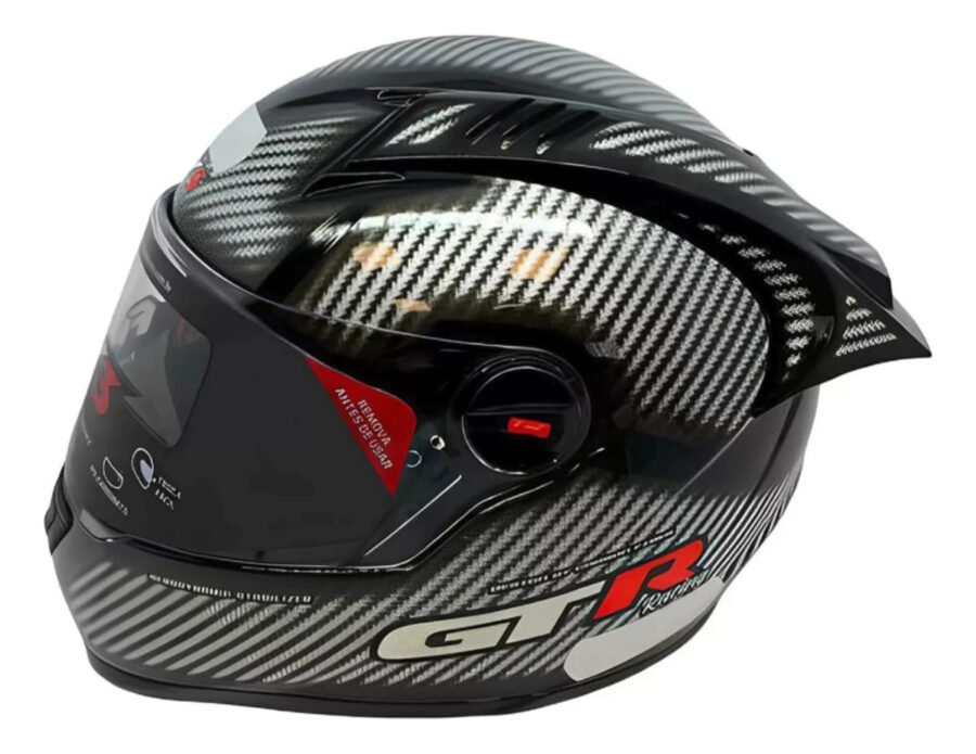 Capacete Moto Fechado Fw3 Gtr Com Oculos Fumê Interno Bavete - Imagem 3