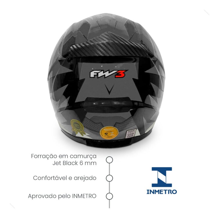 Capacete Moto Fechado Gtx Fox Fw3 Oculos Interno - Imagem 2