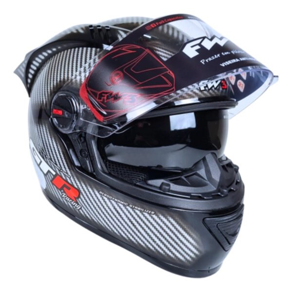 Capacete Moto Fechado Fw3 Gtr Com Oculos Fumê Interno Bavete