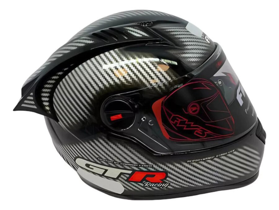 Capacete Moto Fechado Fw3 Gtr Com Oculos Fumê Interno Bavete - Imagem 4