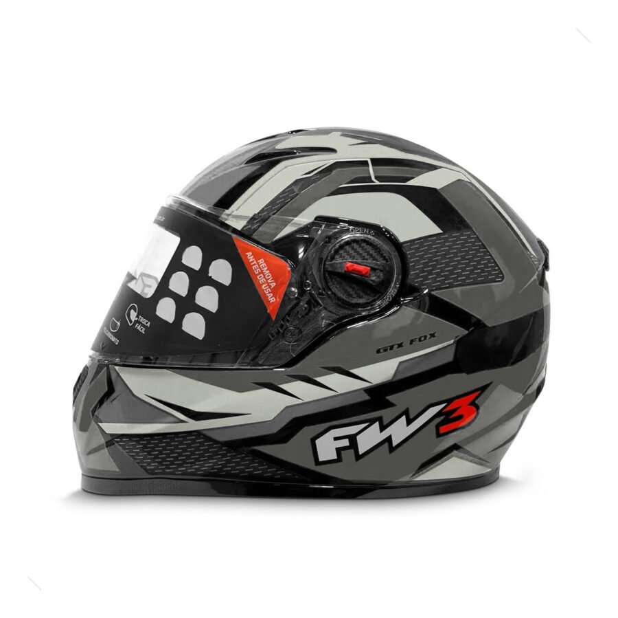 Capacete Moto Fechado Gtx Fox Fw3 Oculos Interno