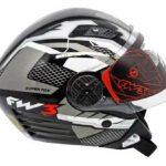 Capacete Fw3 X-open Up Fox Grafite Com Óculos