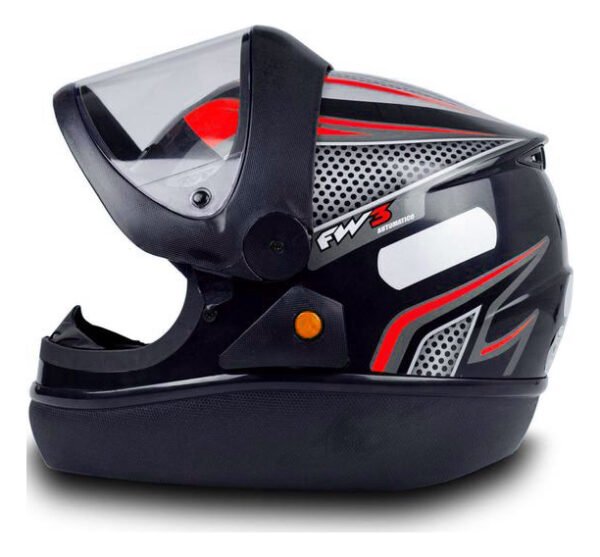 Capacete Fechado Automatic Ad Fw3 Viseira Cristal Cor Vermelho Tamanho Do Capacete 60